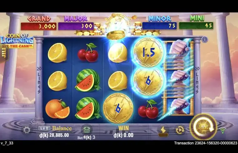 Ảnh giao diện chính game Coin of Lightning (slot JILI) chơi tại LC79