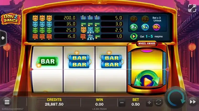 Ảnh bảng biểu tượng & tính năng game Lion 2 Dance (slot JILI) chơi tại LC79